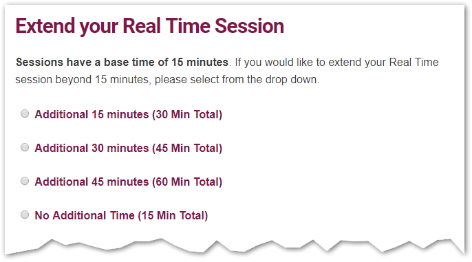 Example of Session Extension options